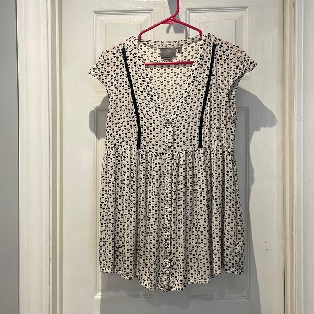 Vanessa Virginia peplum Anthro top SZ small with pockets and extra button